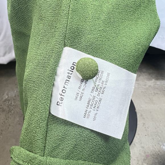 Reformation Edamame Green Carolena Polka Dot Midi Dress size 12 women - Picture 13 of 16